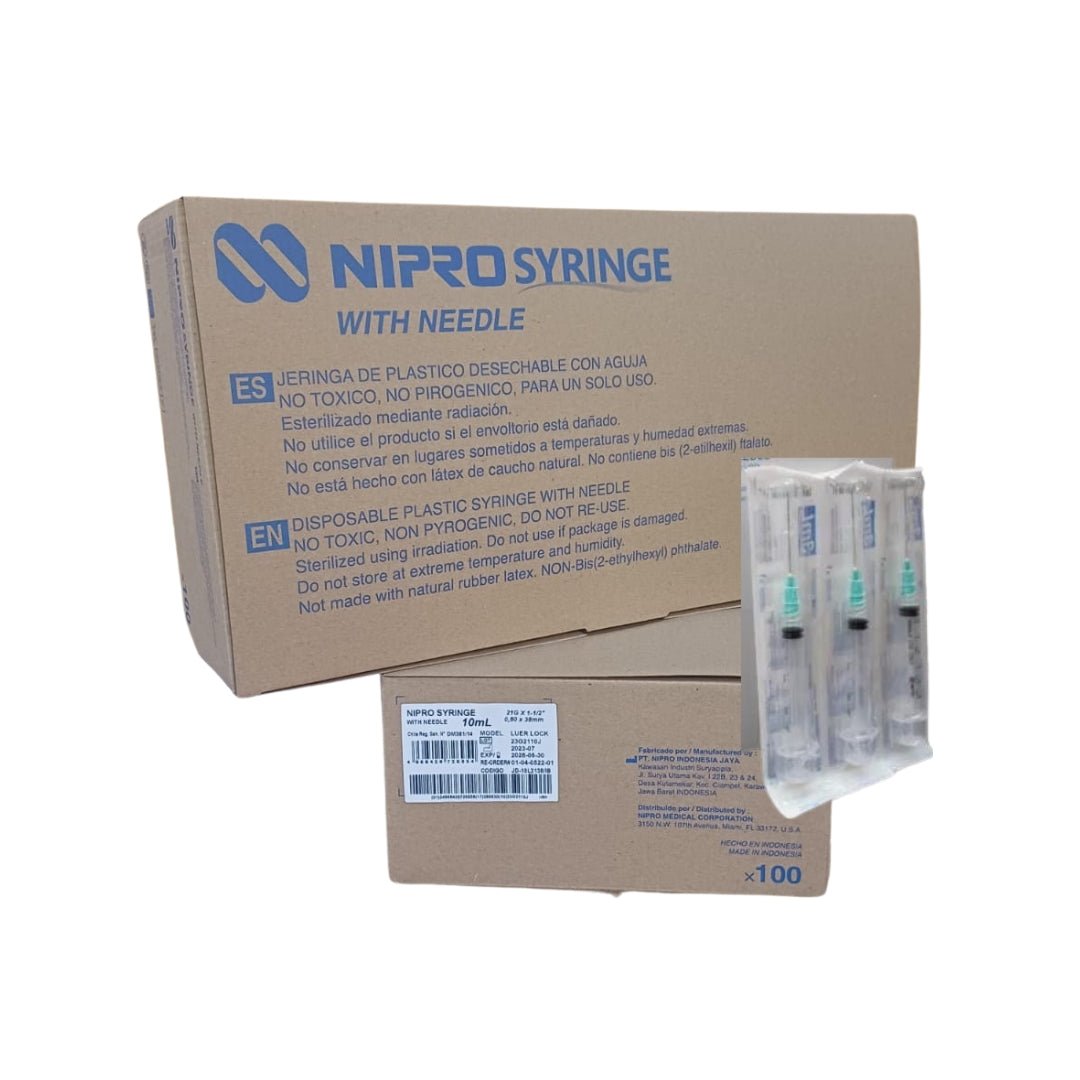 Jeringa 21Gx1 1/2 Luer Lock 100 uds, Nipro